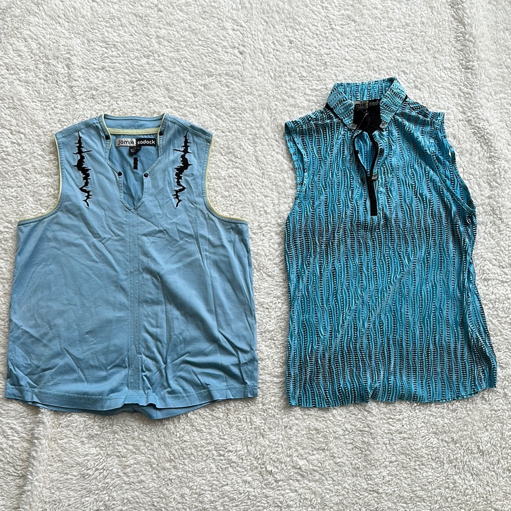 Blue Sleeveless Tops Set